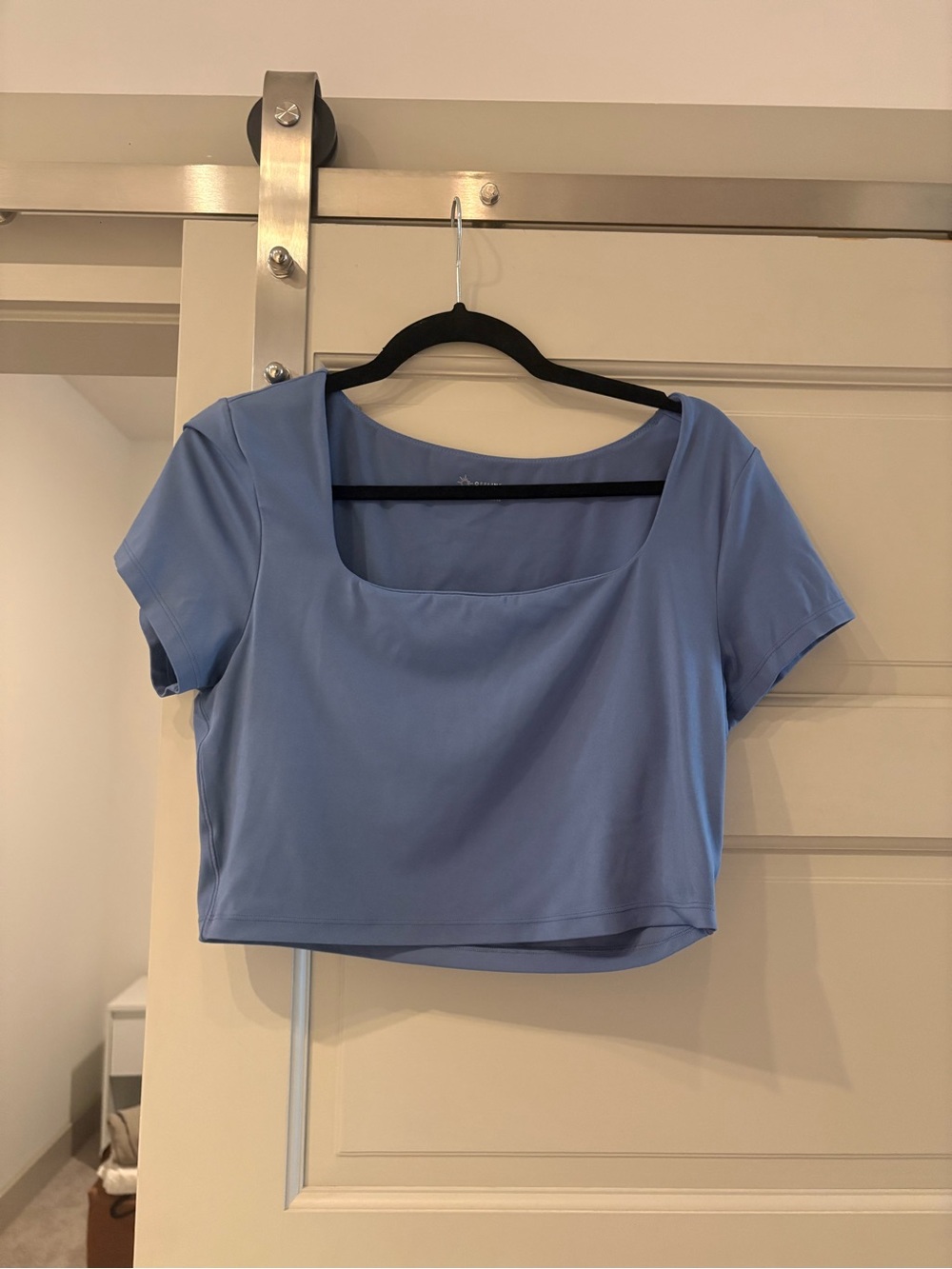 Women's Square Neck Crop Top - Blue